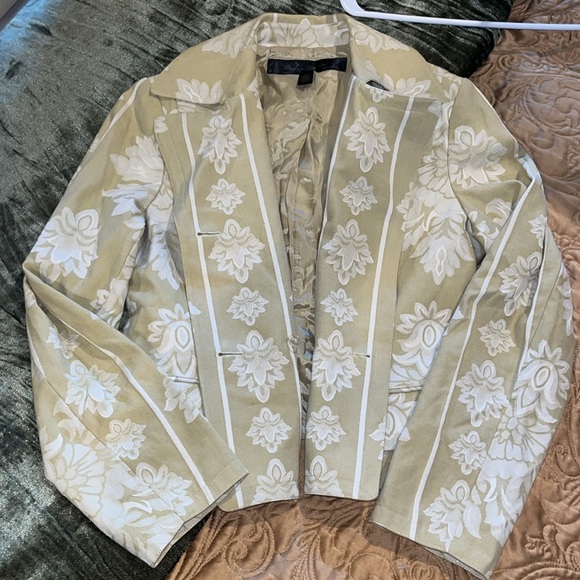 Brocade Women Jacket, Lite Sage fully lined double breasted, size 8 Apostrophe - Picture 13 of 13